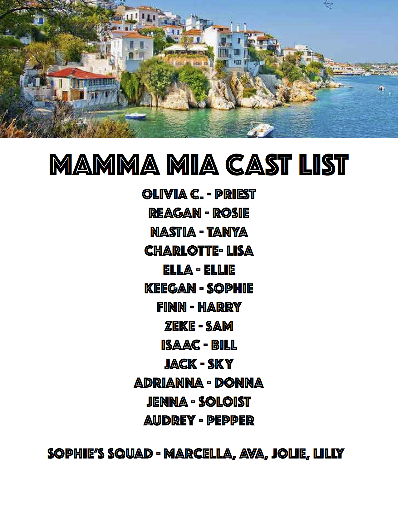 MAMMA MIA CAST LIST